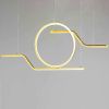 Дизайнерська подовжена LED люстра золотого кольору "Linear Luxe Contour Gold" (8203GD)