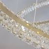 Підвісна кришталева Led люстра два кільця 70+50 см у золотому корпусі (8219-70+50GD)