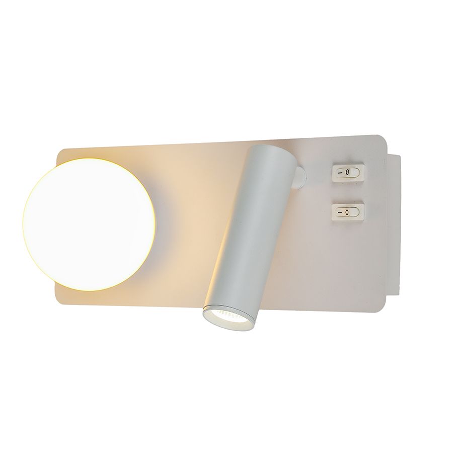 Сучасне LED-бра для читання з вимикачем на корпусі білого кольору 774W2501B LF WH