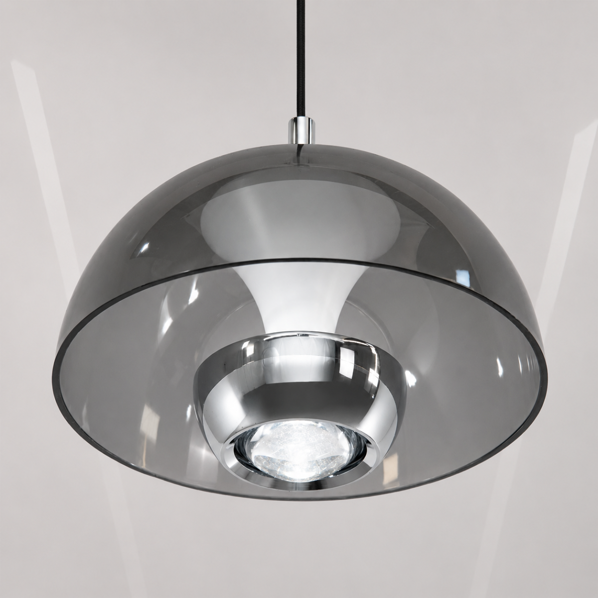 Сучасний LED-підвіс Сатин-димчате скло 7 Вт (QY-H1205 PB+GY)
