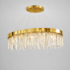 Розкішна кришталева люстра на 10 ламп кольр латуні "Crystal Cascade Oval Gold" (P809/800L Gd)