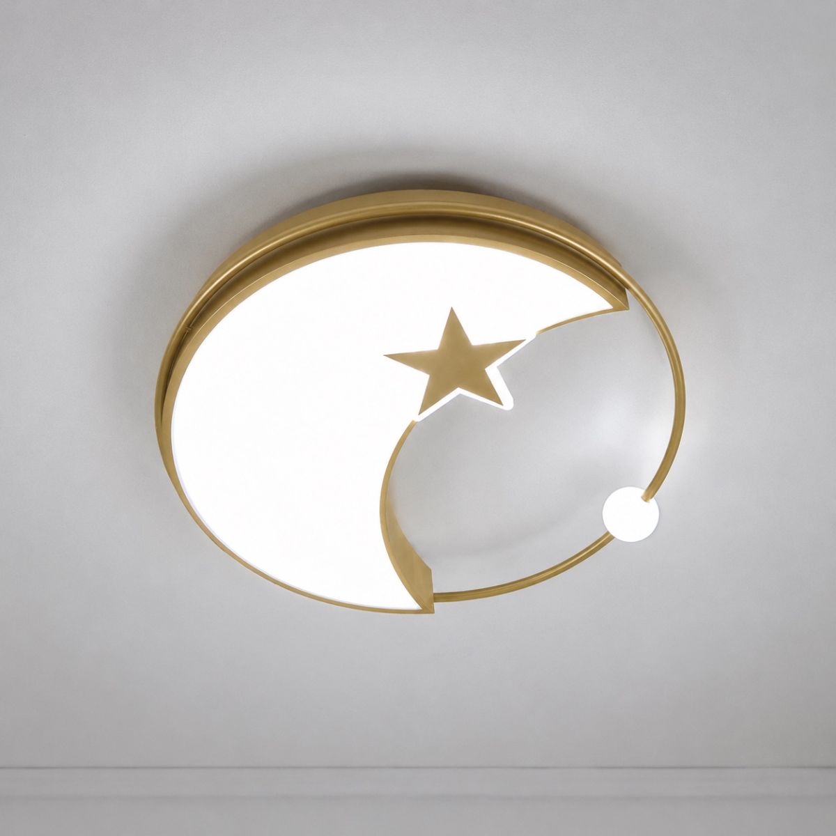 Світлодіодна стельова Led люстра до 18м² у формі золотого місяця Cosmo (A21-500 GD, 100W)