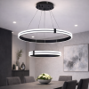 Каскадна підвісна LED люстра 2 кільця до 25м² "Double Ring Eternity", 126W (MD78099/60+40BK)
