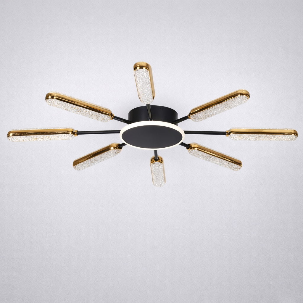 Сучасна Led люстра до 23м² з золотими єлементами 130 Wt Golden Ray Stellar 