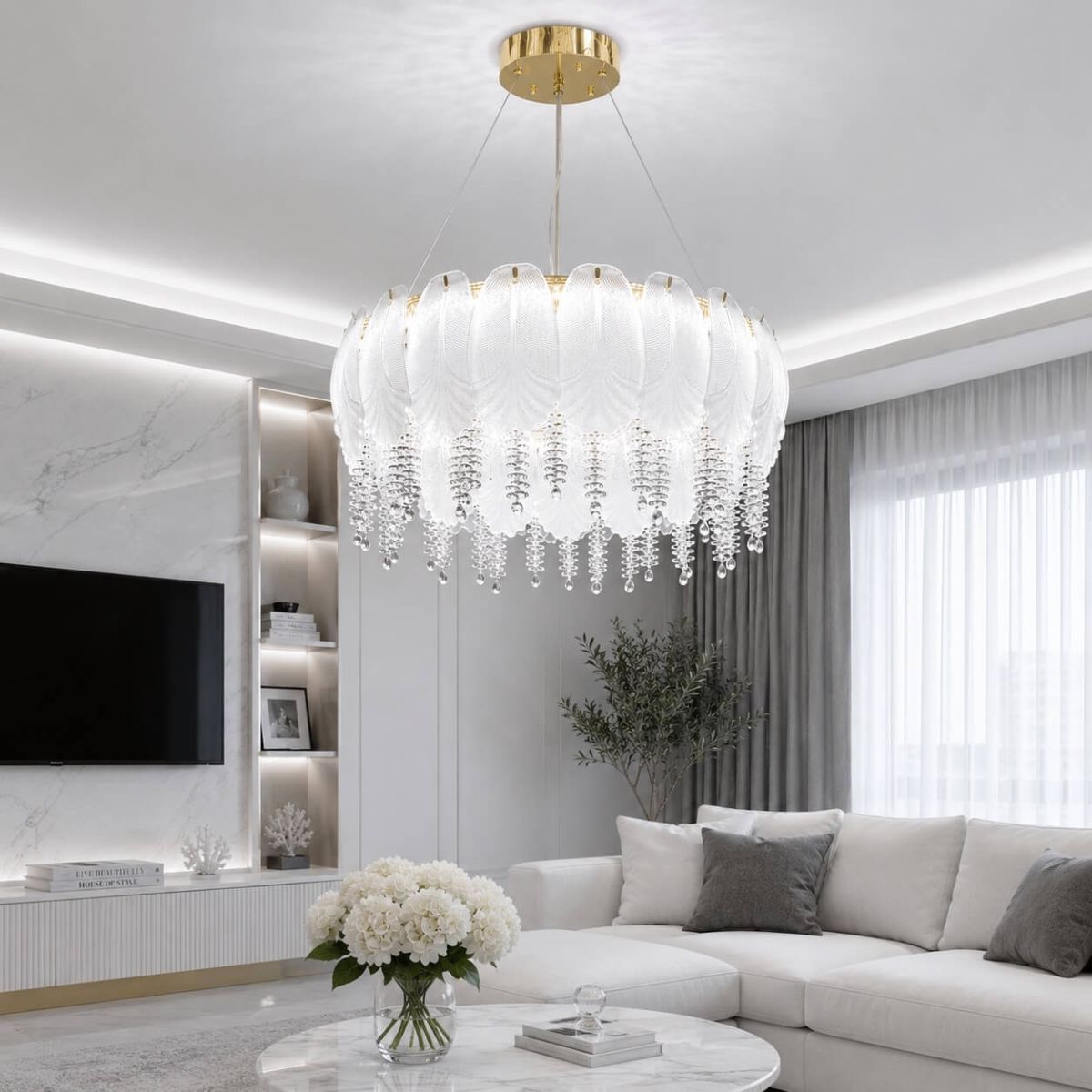 Світлодіодна кришталева Led люстра 95 Wt  до 25м²  "Royal Blossom LED" (7097/550GD)