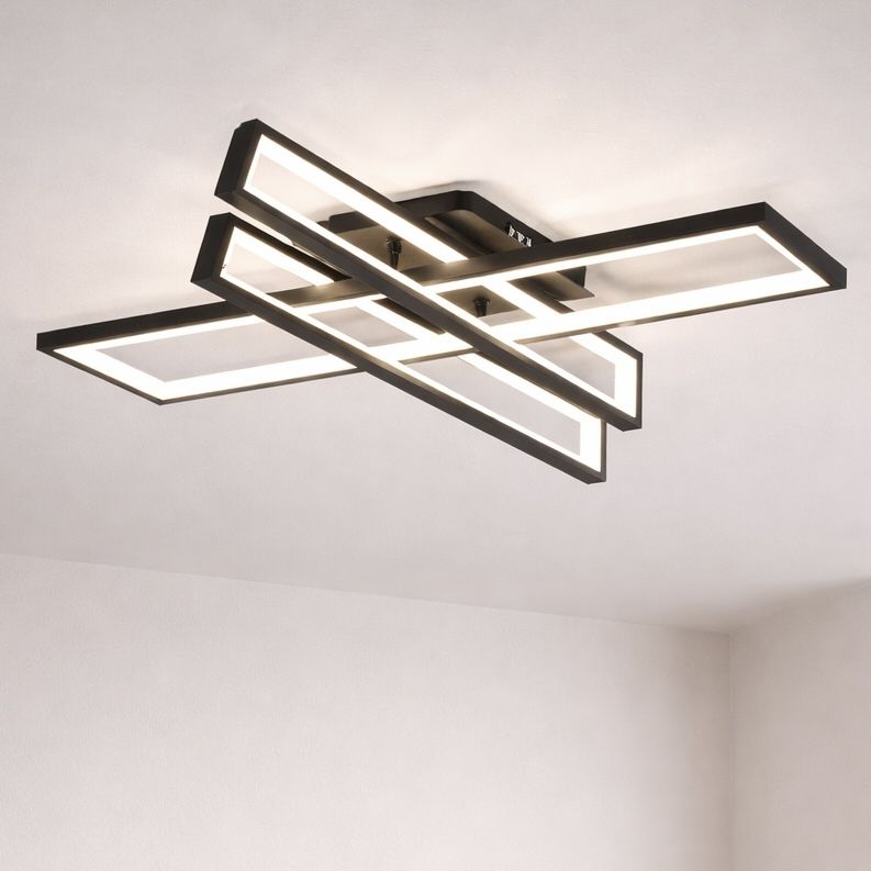 Сучасна Led люстра до 20м² чорний каркас 164 Wt Geometria Gravity