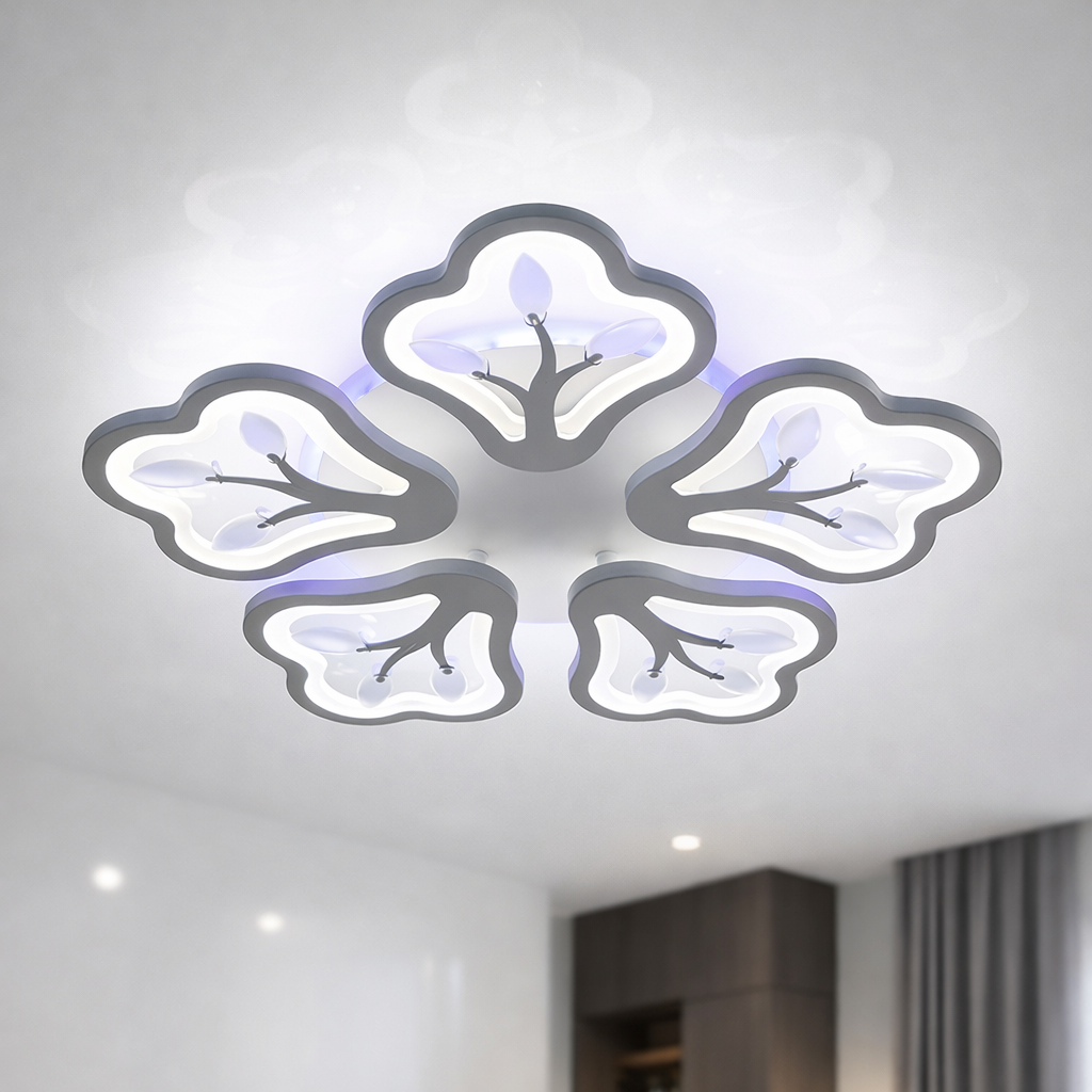 Світлодіодна LED люстра до 20 м² з пультом та димером 135 Вт (8149/5WH)