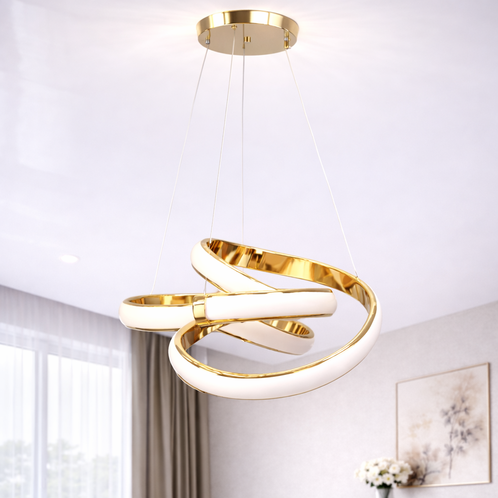 Підвісна Led люстра на площу до 25 м² колір золото потужність 149 Wt Golden Orbit Harmony