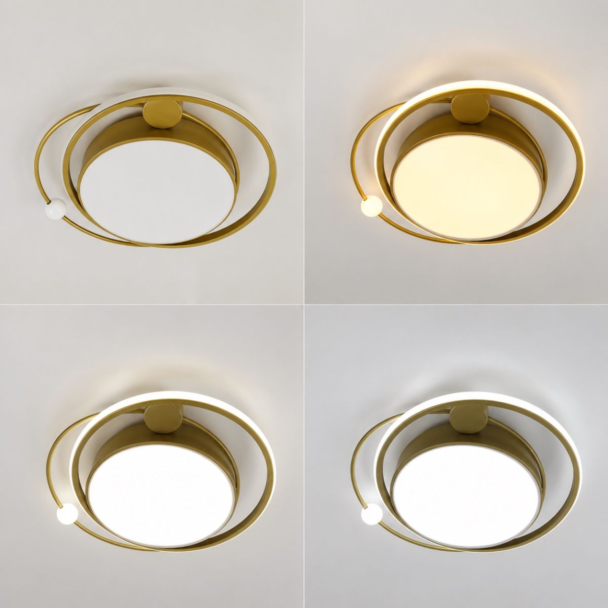 Сучасна стельова LED-люстра 100 Вт золотом корпусі до 23м² (A31-500 GD)