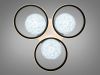 Светодиодная Led люстра до 15 м² з пульта 81 Вт 3 режима света ​(Triple Eclipse 9098/3+3A BK)