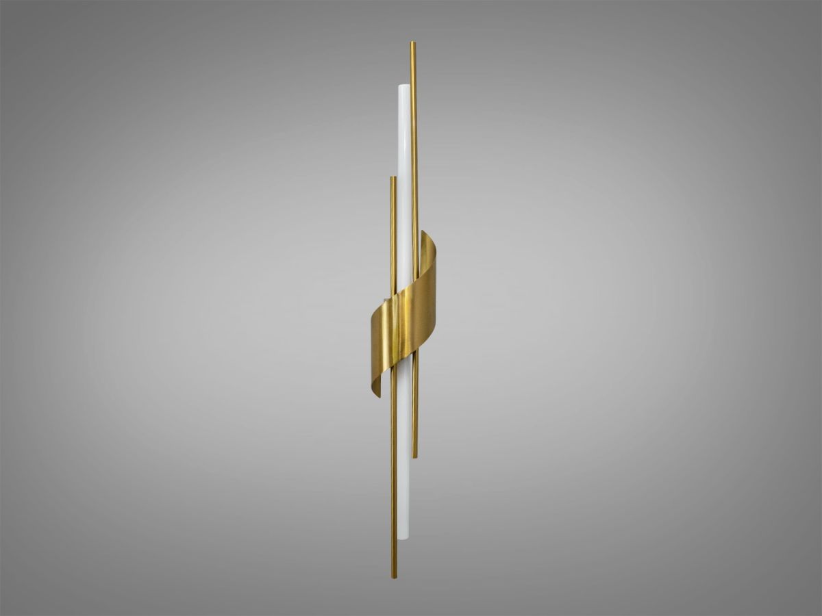 Дизайнерське настінне LED бра 10W бронзове перо 78 см (Bronze Stick Linear 2309AF76)