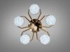 Стельова LED люстра до 13м² в кольорі золото з пультом Golden Penta Crystal (52W)