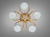 Стельова LED люстра до 13м² в кольорі золото з пультом Golden Penta Crystal (52W)