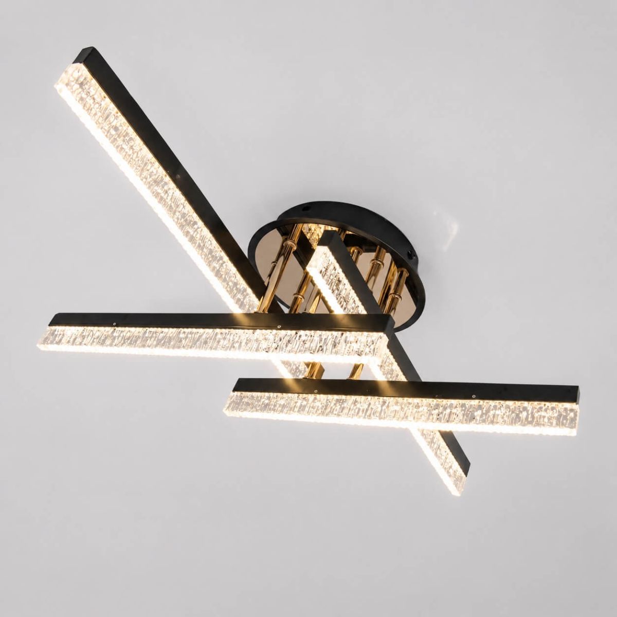 Сучасна Led люстра до 10 м² з ефектом кришталевого сяйва (SX1012/4BK)