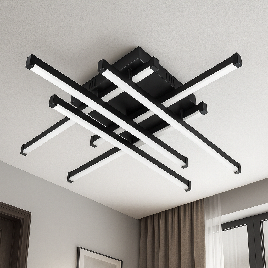 Сучасна Led  чорного кольору з пультом 120 Wt (IS 1039-6B BK)