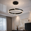 Підвісна LED люстра 50 см чорне кільце108 Wt "Orbital Black Ring" (2461/500+500BK)