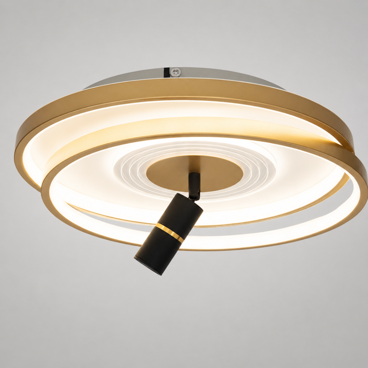 Дизайнерська LED люстра до 16м² з пультом золото білий Orbital Aura Gold & White
