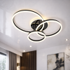Люстра світлодіодна Led до 25 м² з пультом чорний онікс 120 Wt  Black Rings (5216-30*40*50 Bk)