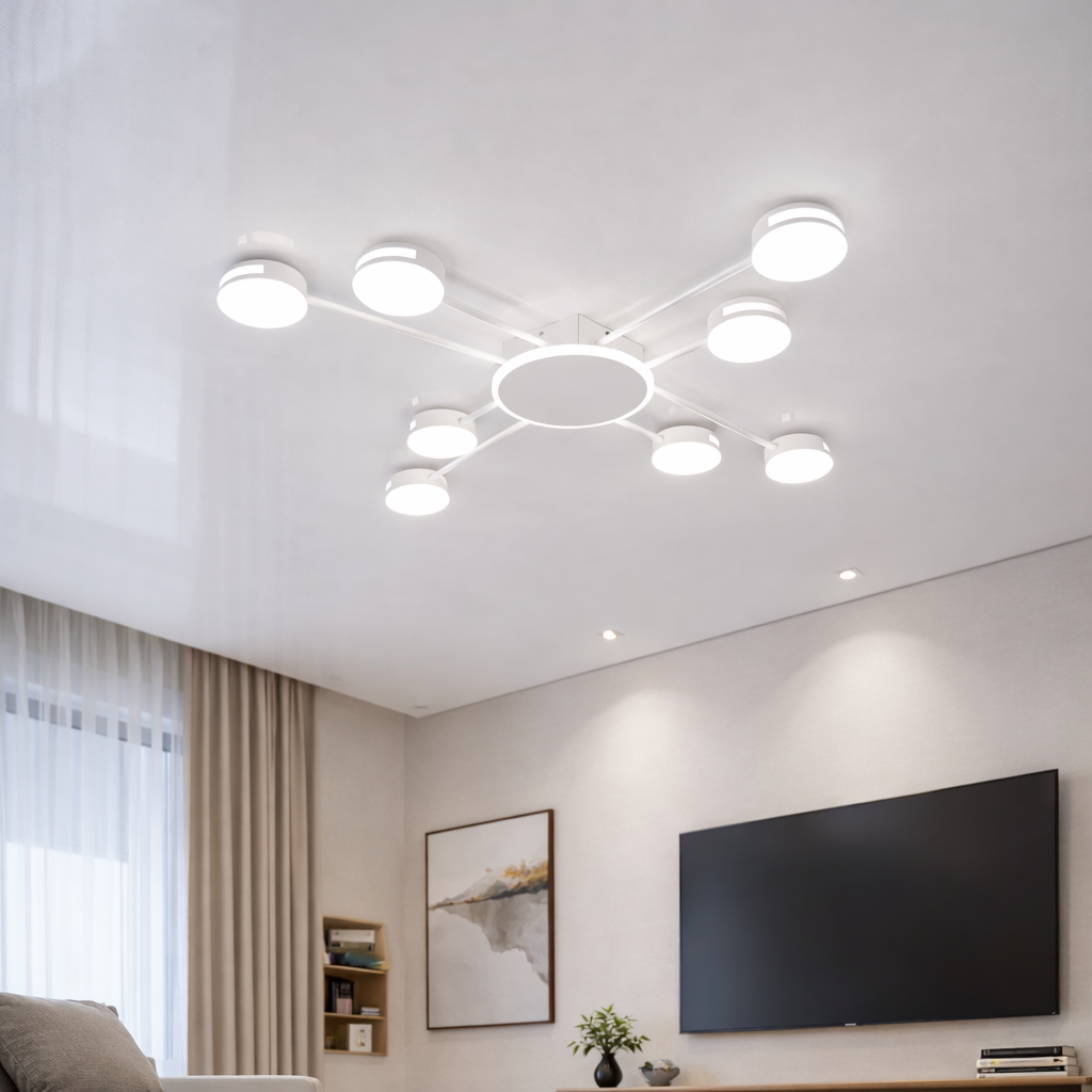 Люстра Led  до 20 м² білого кольору 94 см 134 Wt Stellar Beam