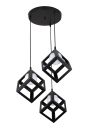 Стильний підвісний світильник чорний на 3 плафона Geometric Cube Trio G9 (756PR160glass-3 BK+WH)