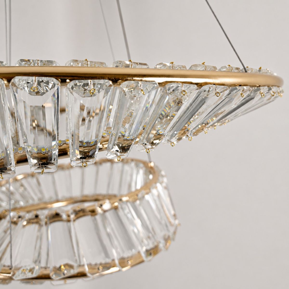 Кришталева LED-люстра 2 кільця Viscount (D8801-350+600 FGD (190 Вт)