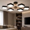 Чорно-золота світлодіодна люстра Sirius 65W на 6 акрилових плафонів до 16 м² (B XI3366-6 BK+FGD)
