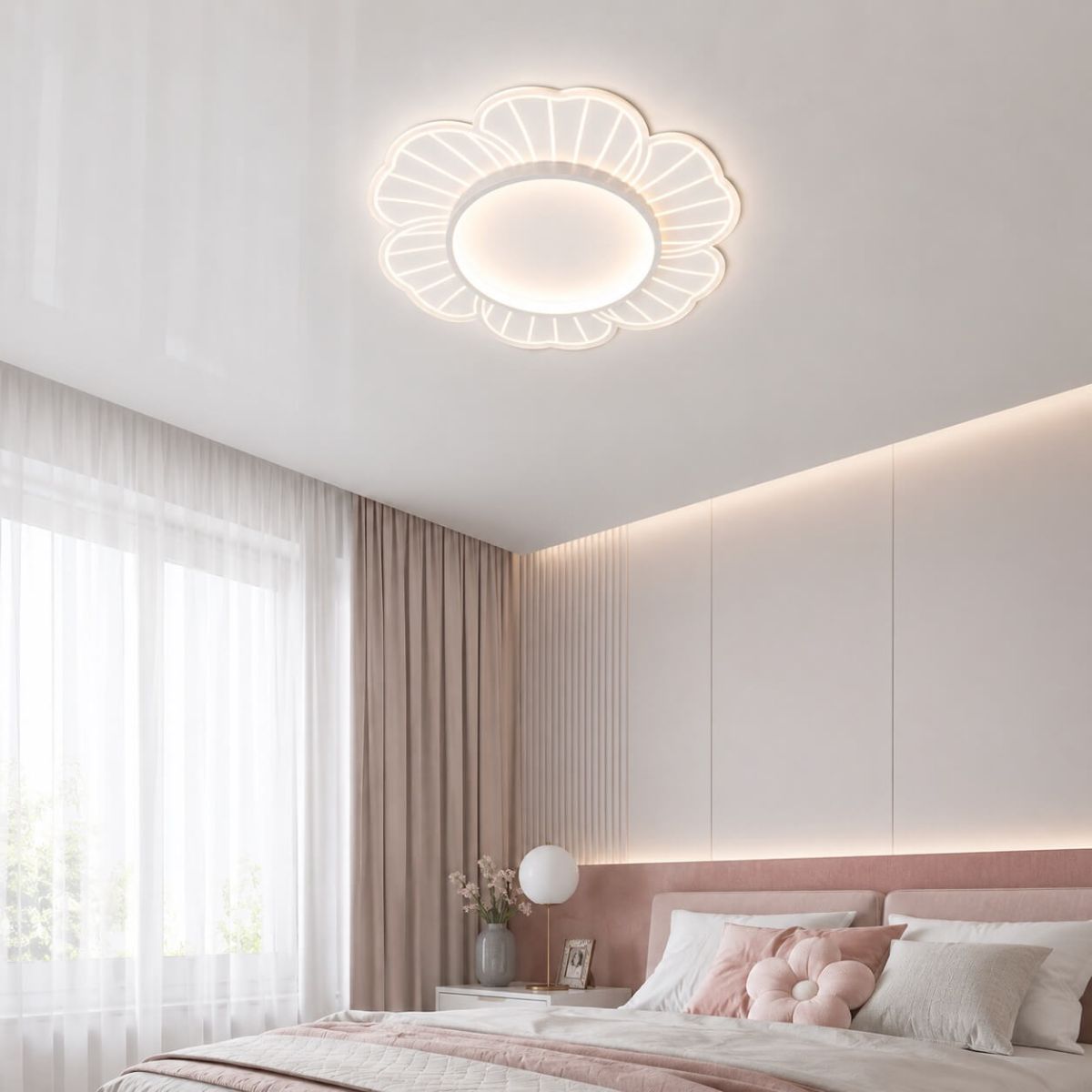 Біла Led люстра 50 см  з акриловим розсіювачем до 10м² Floral Petal Smart (7871041)