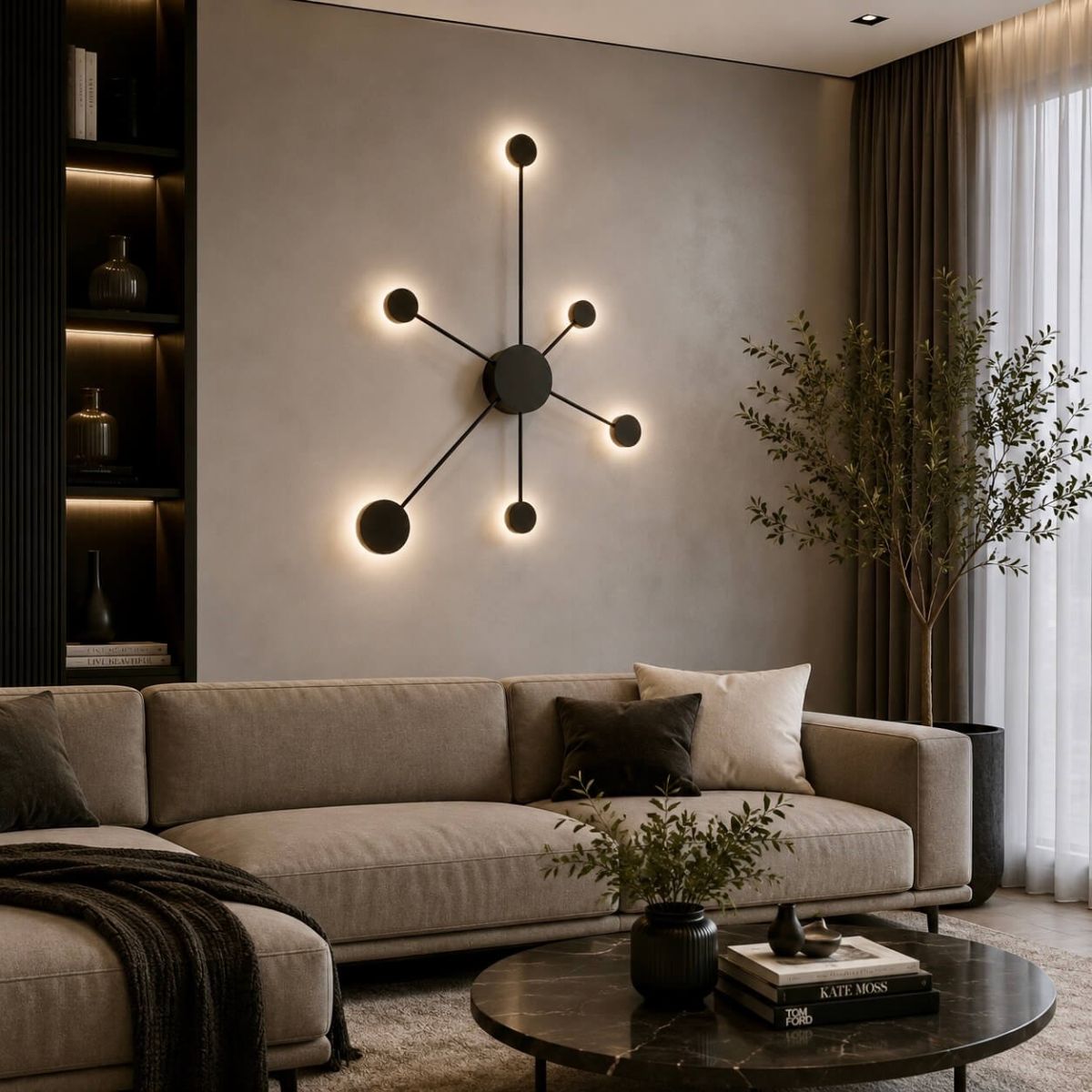 Сучасне LED-бра чорного кольору 24W (8919-6 Bk)