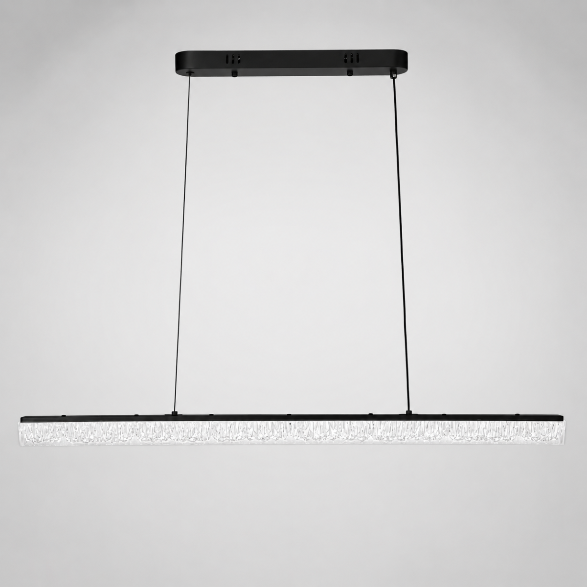 Світлодіодна подовжена підвісна Led люстра 100 см у чорному корпусі Crystal Line Black
