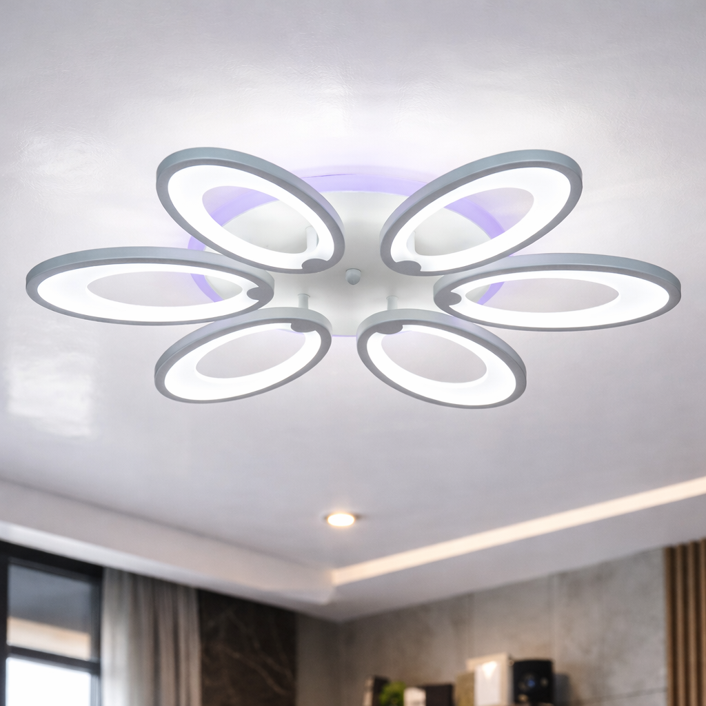 Потолочная светодиодная Led люстра  до 20 м² с пультом управления 134 Wt (1122/6 Wh)