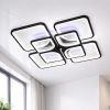 Квадратна світлодіодна люстра до 30 м² з пультом 165 Wt (8060/4+4BK LED 3color)