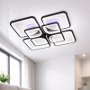 Квадратна світлодіодна люстра до 30 м² з пультом 165 Wt (8060/4+4BK LED 3color)