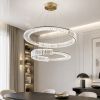 Кришталева Led люстра Два кільця 165W, Латунь (561/80+60 GD)