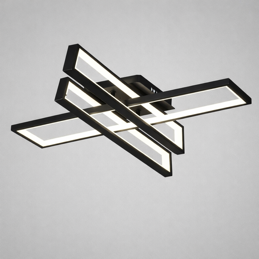 Сучасна Led люстра до 20м² чорний каркас 164 Wt Geometria Gravity