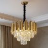 Кришталева люстра-підвіс 40см на 6 ламп із патроном E14 Golden Cascade 88128/400