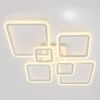Біла світлодіодна Led люстра 120W у формі ромбів з пультом, димером та RGB підсвіткою до 25м² (OVAL RGB 120W 7S-APP)