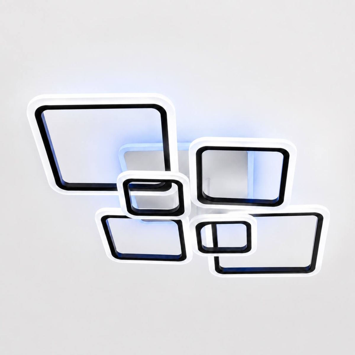 Люстра світлодіодна Led до 25 м² з пультом 150 Вт чорно-білий корпус (1140/6 BK)