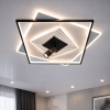Дизайнерська квадратна Led люстра до 18м² з пультом кругла зі спатом (5535WH+BK dimmer)