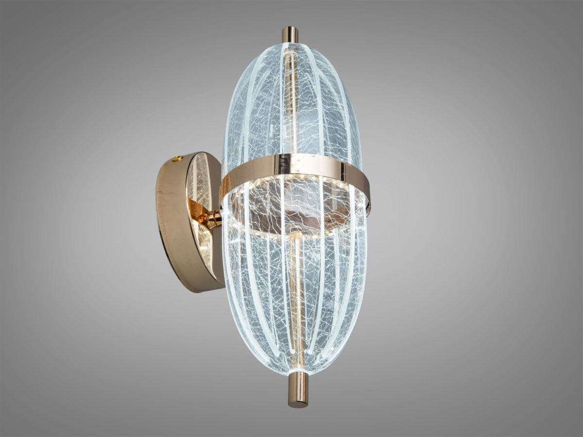 Дизайнерське LED бра золотого кольору Oval Golden Glow (B1759)