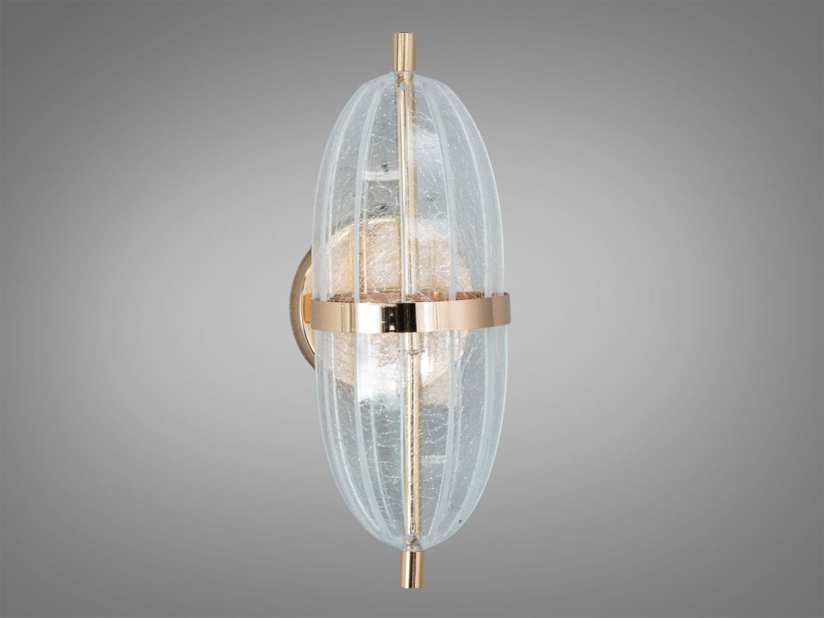 Дизайнерське LED бра золотого кольору Oval Golden Glow (B1759)