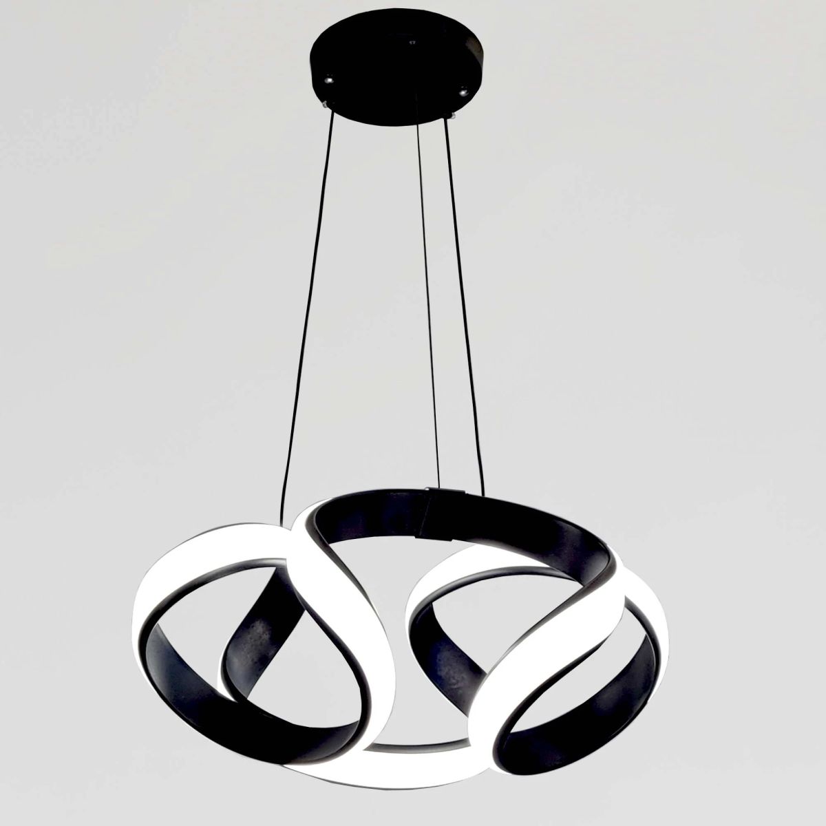 Підвісна Led люстра до 20м² чорного кольору 151Wt (B4BK)