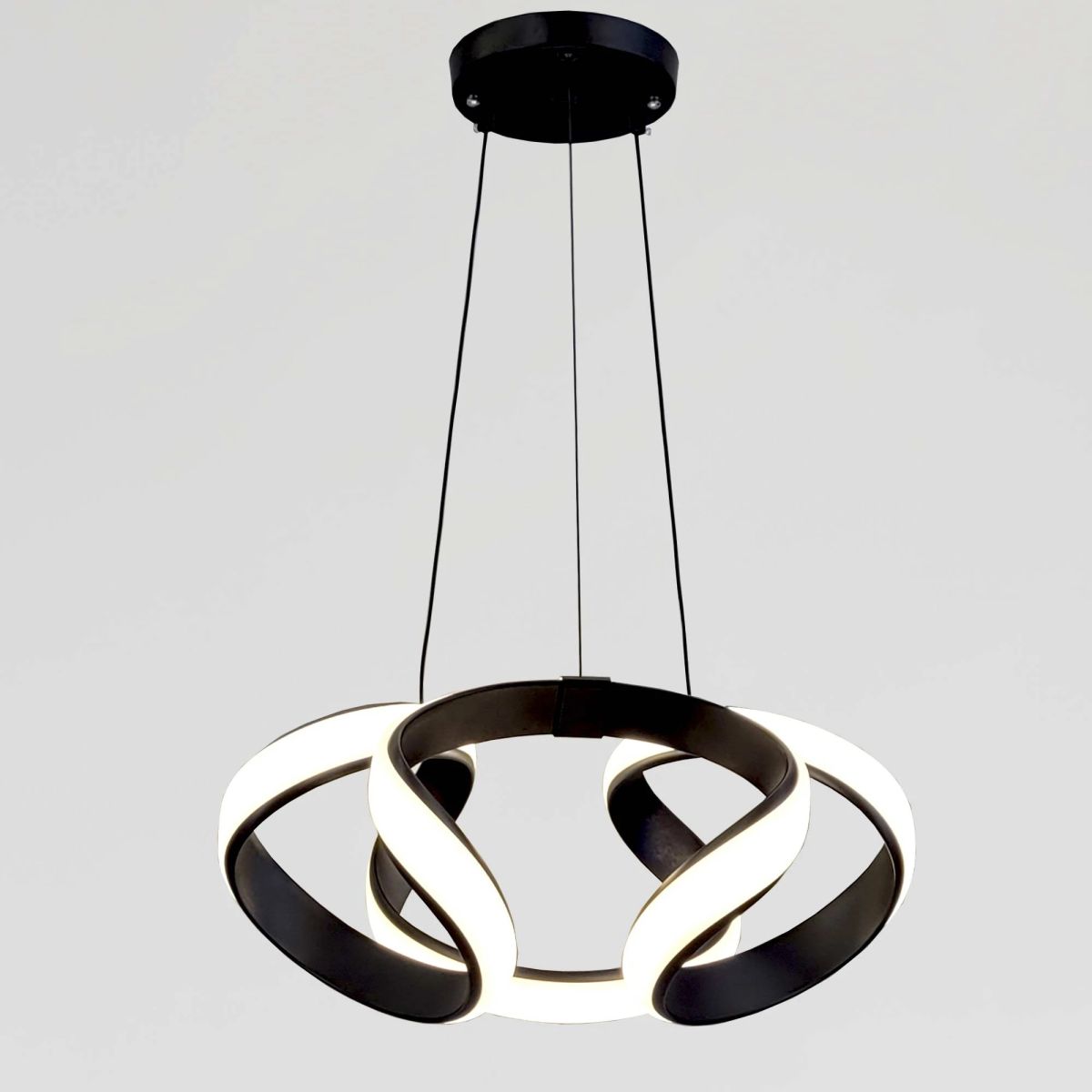 Підвісна Led люстра до 20м² чорного кольору 151Wt (B4BK)