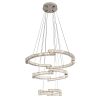 Кришталева Led люстра на 3 кильця срибного кольору  (802L8517 CH)