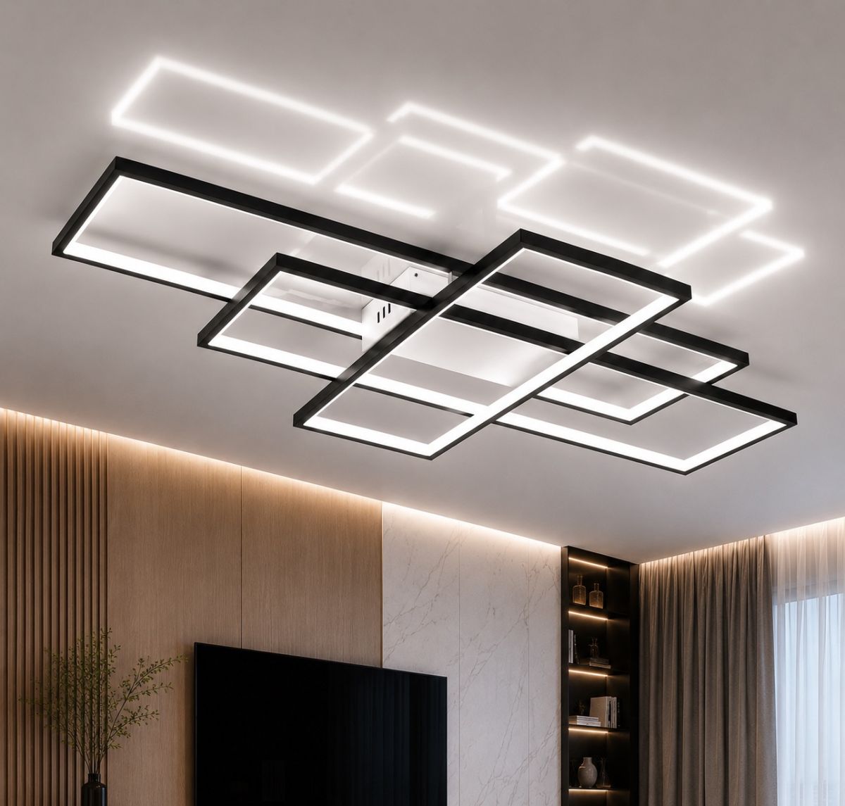 Світлодіодна LED люстра до 25м² сучасний дизайн 110W з пульт SVEN 3S