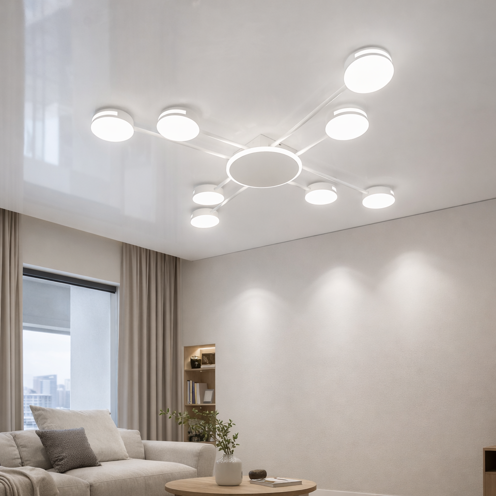 Люстра Led  до 20 м² білого кольору 94 см 134 Wt Stellar Beam