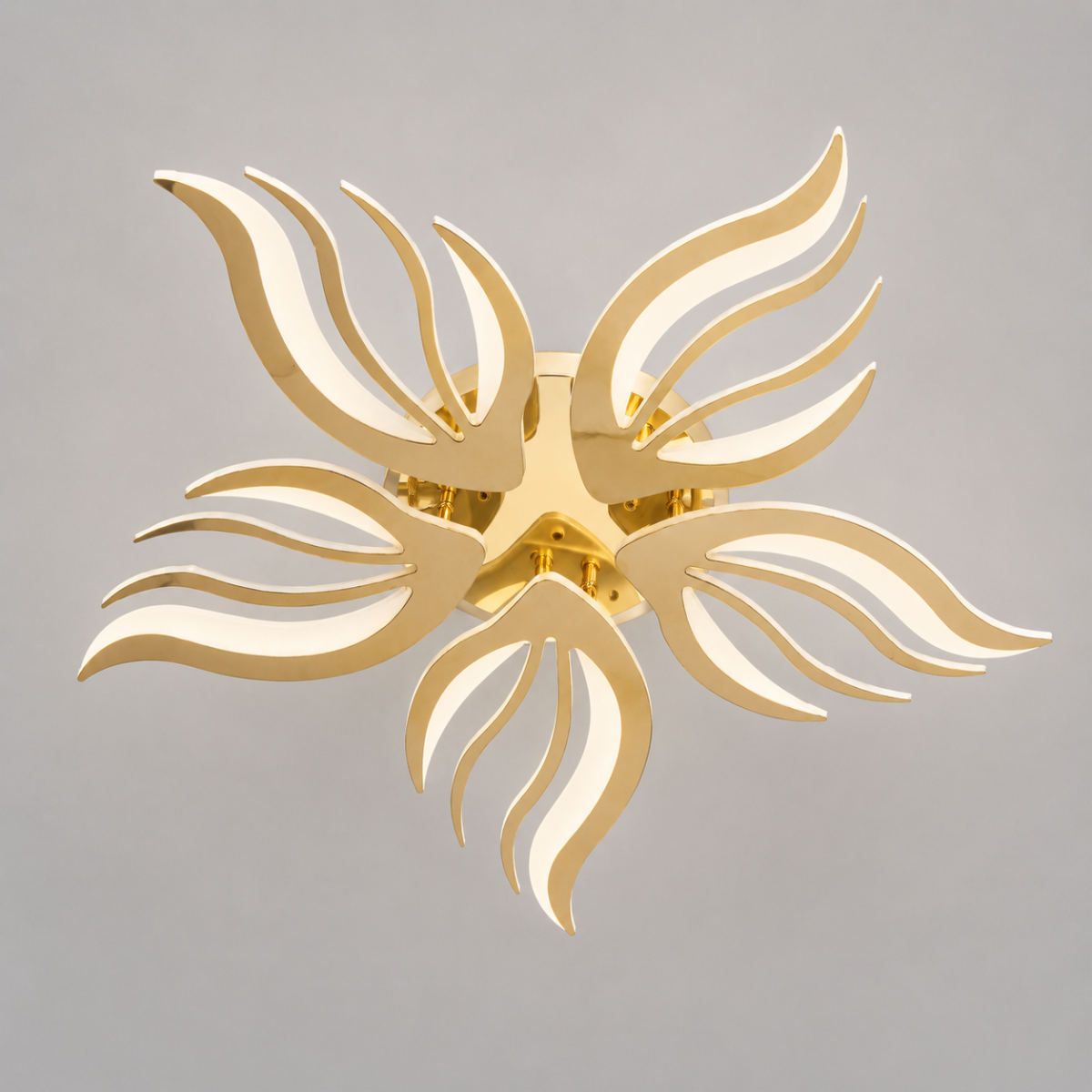 Золота LED люстра на 78W з пультом та димером, колір Золото до 15м²  (78Вт Gold)