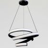 Підвісна Led люстра чорна спіраль до 20м² "Spiral Infinity" у чорному корпусі (B9BK)