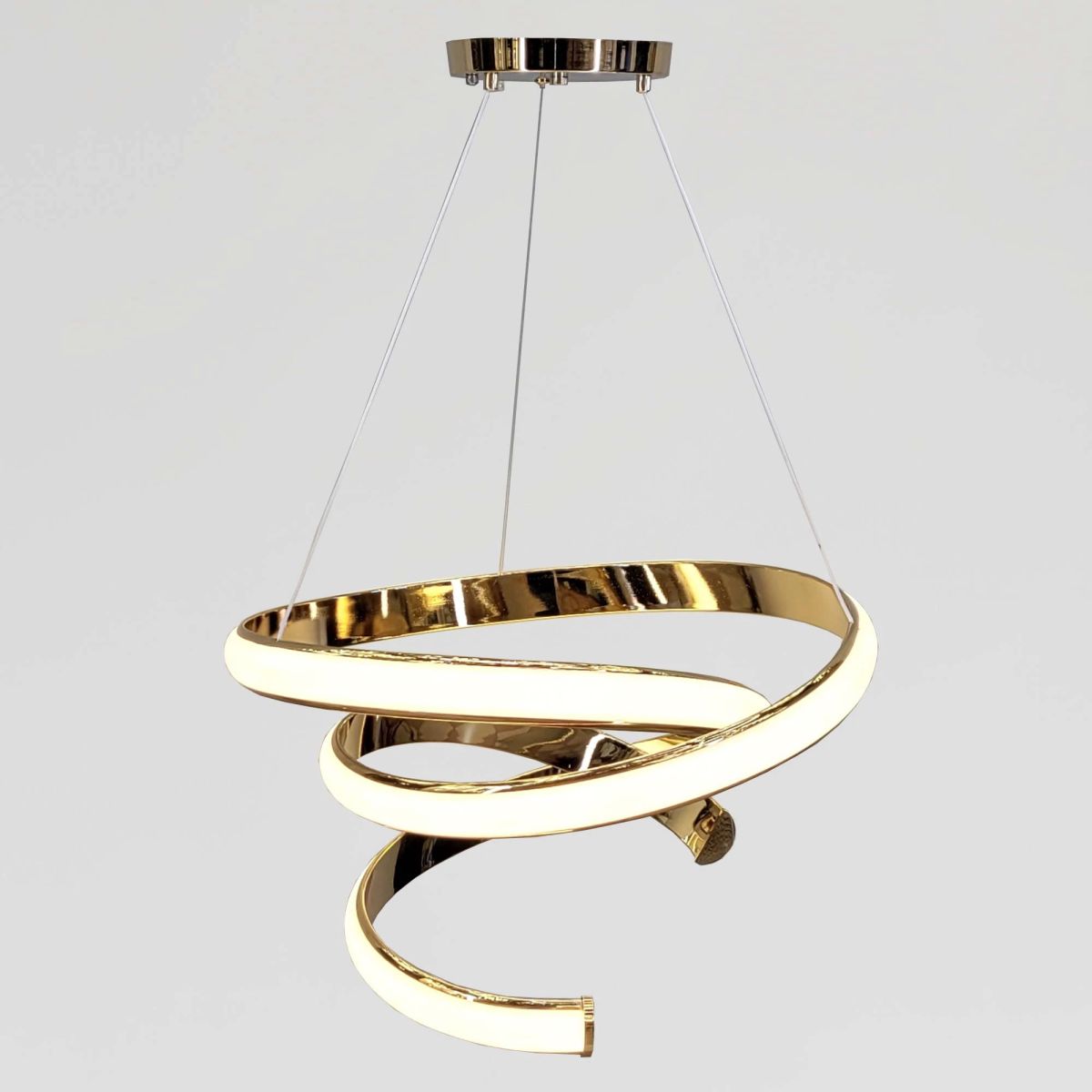 Розкішна підвісна LED люстра до 20м² у золотому корпусі Golden Infinity 169W (B9G)