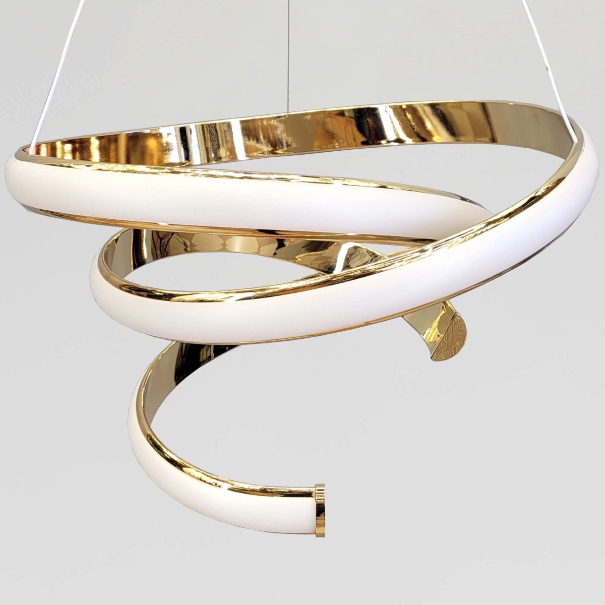 Розкішна підвісна LED люстра до 20м² у золотому корпусі Golden Infinity 169W (B9G)