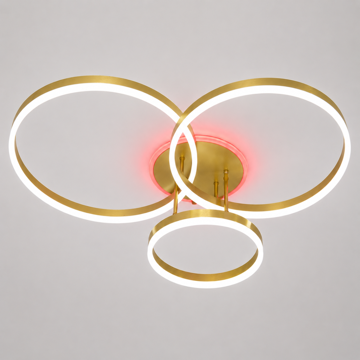 Золота світлодіодна Led люстра 105W з пультом димером та підсвіткою до 20м²  Golden Infinity RGB(8174/345G LED 3color)